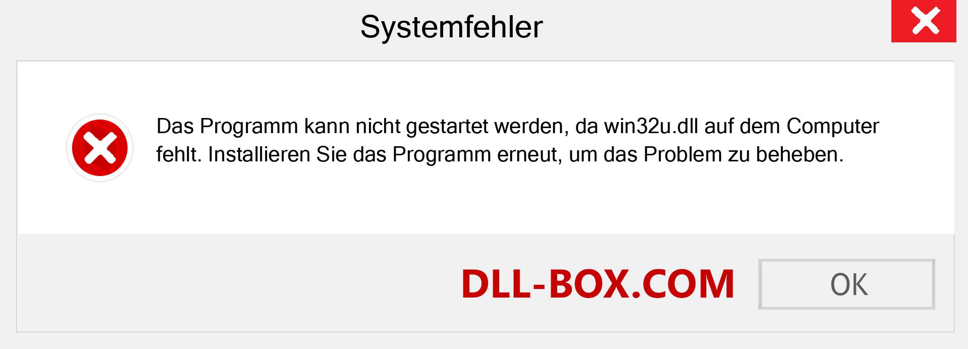 win32u.dll-Datei fehlt?. Download für Windows 7, 8, 10 - Fix win32u dll Missing Error unter Windows, Fotos, Bildern